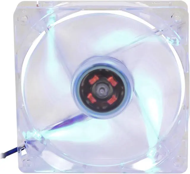 Main image of Rosewill RFX-120BL - 120mm Computer Case Cooling Fan - Transparent Frame with Blue LED Lights, 2-Ball Bearing, Silent, 2 Rotation Speeds with PWM Control