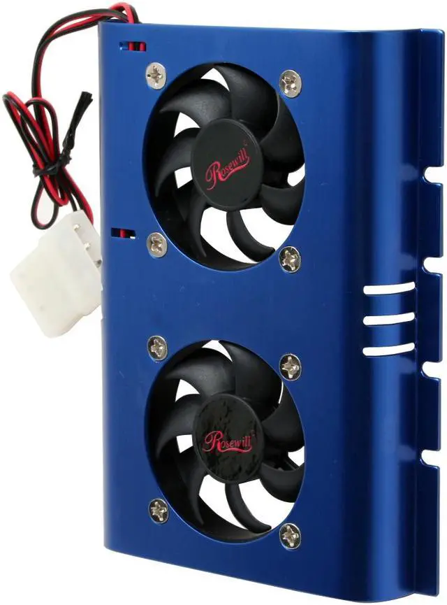 Alt view image 4 of 9 - Rosewill RFHD-50BL Hard Drive Cooling 50mm*2 Aluminum Fans