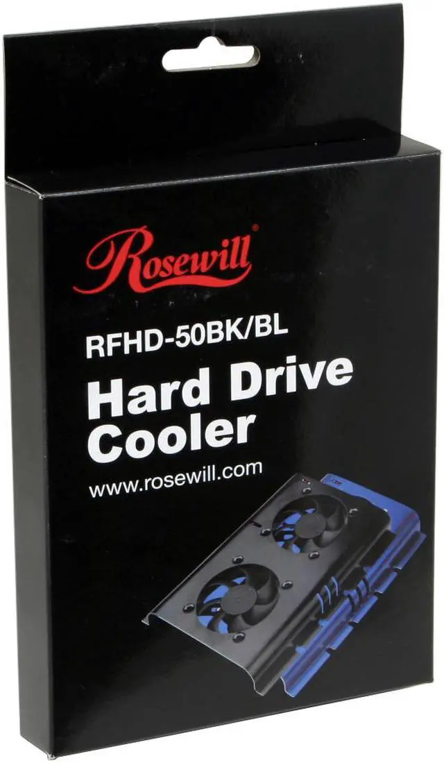 Alt view image 6 of 9 - Rosewill RFHD-50BL Hard Drive Cooling 50mm*2 Aluminum Fans