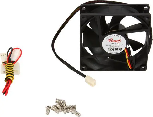Alt view image 4 of 5 - Rosewill RFA-80-K - 80mm Computer Case Cooling Fan with LP4 Adapter - Sleeve Bearing, Silent Case Fan