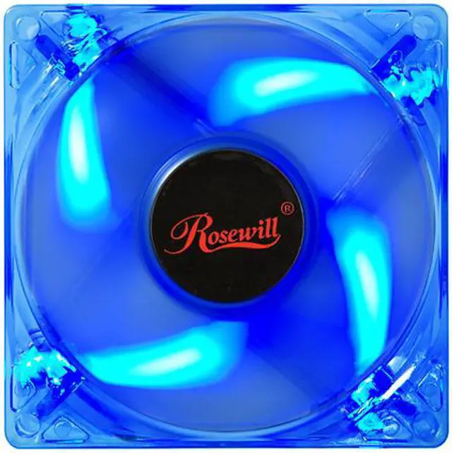 Main image of Rosewill Computer Case Fan, 80mm, LP4 Adapter, 3/ 4 Pin Power Connector, Transparent Frame, 4 Blue LED Lights, Sleeve Bearing, Silent - RFA-80-BL