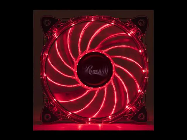 Alt view image 2 of 10 - Rosewill RFA-80RL - 120mm CULLINAN Computer Case Cooling Fan with LP4 Adapter - Semi-Transparent Frame & Red LED Lights, Sleeve Bearing, Silent
