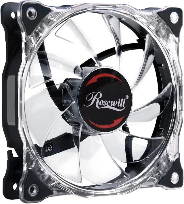 Alt view image 5 of 10 - Rosewill RFA-80RL - 120mm CULLINAN Computer Case Cooling Fan with LP4 Adapter - Semi-Transparent Frame & Red LED Lights, Sleeve Bearing, Silent