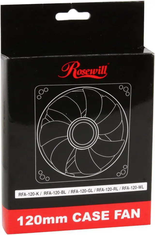 Alt view image 5 of 5 - Rosewill RFA-120-K - 120mm Computer Case Cooling Fan with LP4 Adapter - Sleeve Bearing, Silent