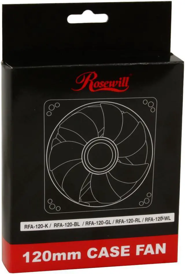 Alt view image 5 of 5 - Rosewill RFA-120-BL - 120mm Computer Case Cooling Fan with LP4 Adapter - Blue Frame & 4 Blue LED Lights, Sleeve Bearing, Silent Case Fan