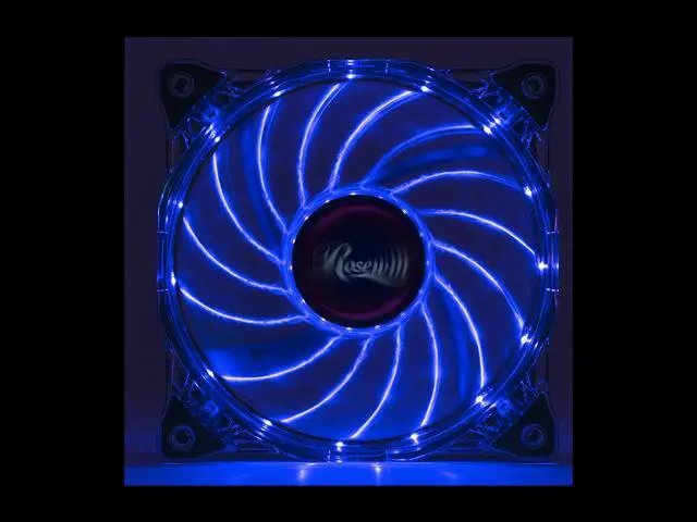 Alt view image 2 of 10 - Rosewill RFA-120-WL - 120mm CULLINAN Computer Case Cooling Fan with LP4 Adapter - Semi-Transparent Frame & Blue LED Lights, Sleeve Bearing, Silent