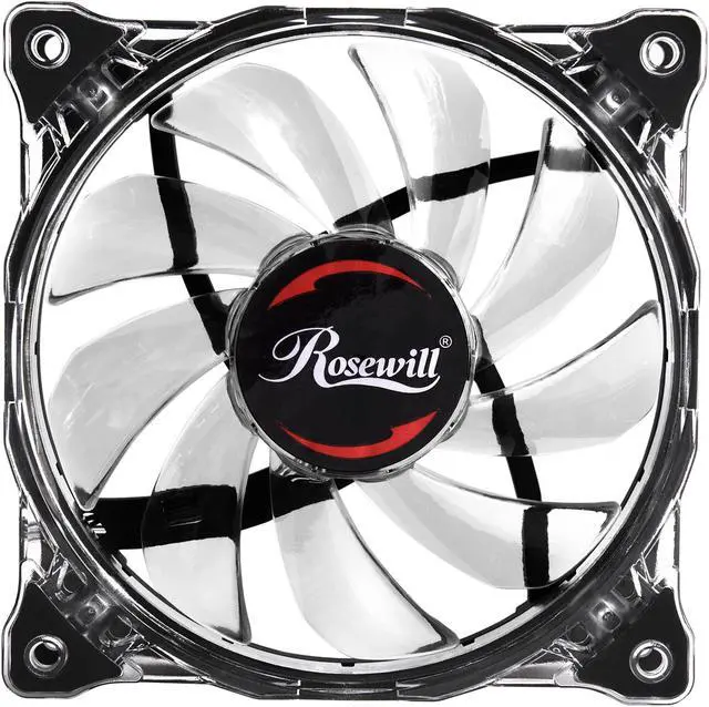 Alt view image 4 of 10 - Rosewill RFA-120-WL - 120mm CULLINAN Computer Case Cooling Fan with LP4 Adapter - Semi-Transparent Frame & Blue LED Lights, Sleeve Bearing, Silent
