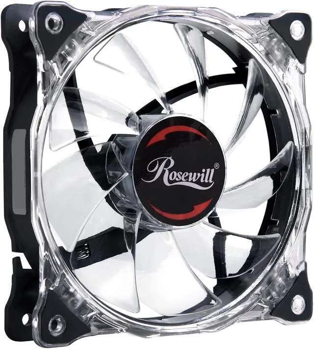 Alt view image 5 of 10 - Rosewill RFA-120-WL - 120mm CULLINAN Computer Case Cooling Fan with LP4 Adapter - Semi-Transparent Frame & Blue LED Lights, Sleeve Bearing, Silent
