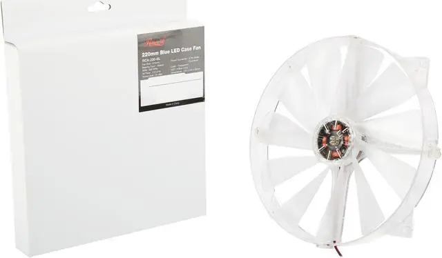 Alt view image 5 of 5 - Rosewill 220mm Computer Case Fan (Case Cooling Fan) - Transparent Frame & 4 Blue LEDs, Sleeve Bearing, Super Quiet Fan with LP4 4-Pin Connector; RCA-220-BL
