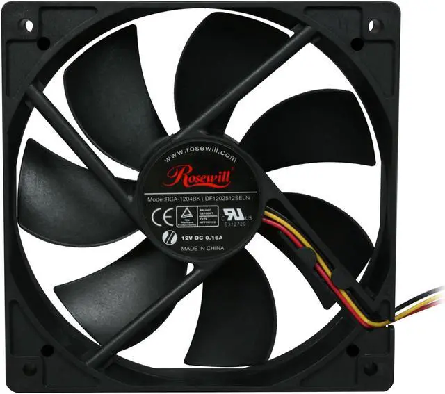 Alt view image 3 of 4 - Rosewill RCA-1204BK 120mm Sleeve Black Case Fan, 4/PK