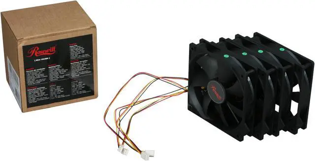 Alt view image 4 of 4 - Rosewill RCA-1204BK 120mm Sleeve Black Case Fan, 4/PK