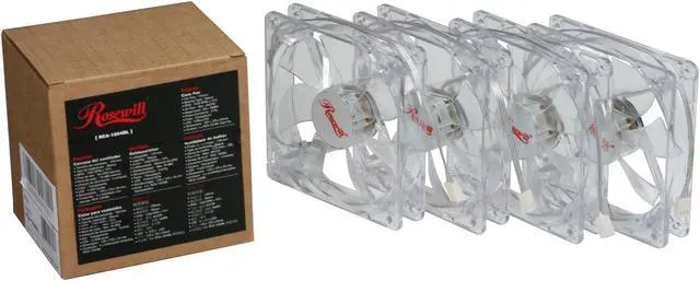 Alt view image 4 of 4 - Rosewill RCA-1204BL 120mm Sleeve 4 Blue LED Case Fan, 4/PK