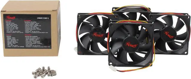 Alt view image 5 of 5 - Rosewill ROCF-11001 80mm Case Fan (4PK)