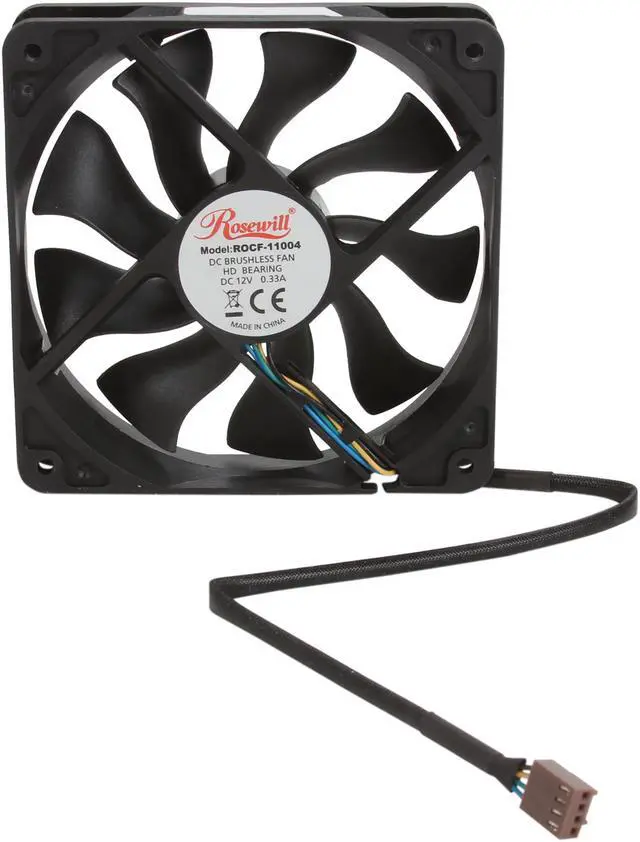 Alt view image 4 of 5 - Rosewill ROCF-11004 - 120mm Computer Case Cooling Fan - Hydro-Dynamic Bearing, Silent, 2-Speed with PWM Control