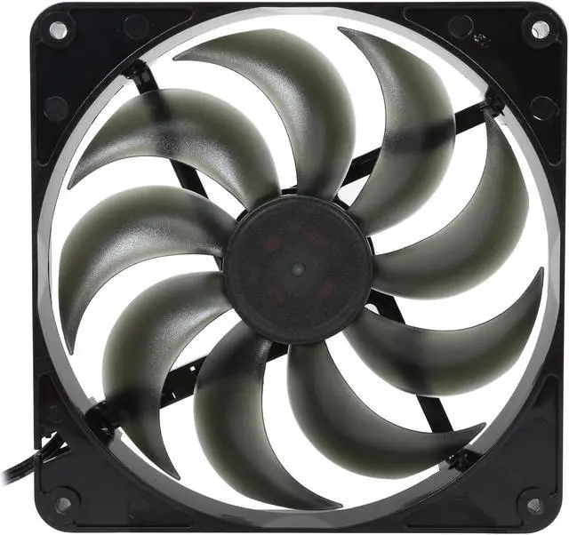 Alt view image 2 of 5 - Rosewill RABF-131409 - 140mm Computer Case Cooling Fan with LP4 Adapter - Black Frame & Smoke Blades, Sleeve Bearing, Silent