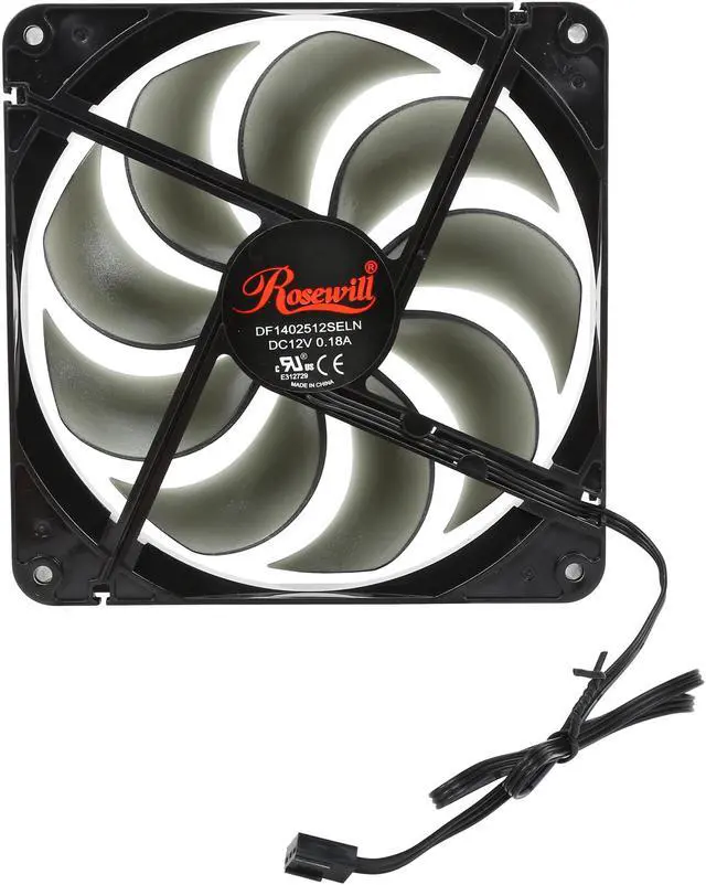 Alt view image 4 of 5 - Rosewill RABF-131409 - 140mm Computer Case Cooling Fan with LP4 Adapter - Black Frame & Smoke Blades, Sleeve Bearing, Silent