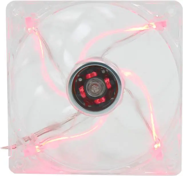 Main image of Rosewill RFTL-131209R - 120mm Computer Case Cooling Fan with LP4 Adapter - Transparent Frame & 4 Red LED Lights, Fluid Dynamic Bearing, Silent