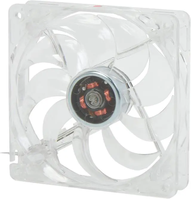 Alt view image 2 of 5 - Rosewill RFTL-131209R - 120mm Computer Case Cooling Fan with LP4 Adapter - Transparent Frame & 4 Red LED Lights, Fluid Dynamic Bearing, Silent
