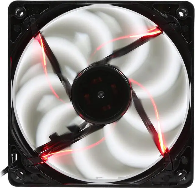 Main image of Rosewill 120mm Computer Case Fan (Case Cooling Fan) - Black Frame & 4 Red LEDs, Fluid Dynamic Bearing, Silent Fan with LP4 Adapter; RNBL-131209R