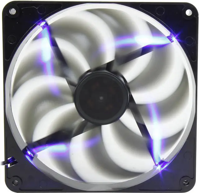 Main image of Rosewill RNBL-131409B - 140mm Computer Case Cooling Fan with LP4 Adapter - Black Frame, Smoke Blades & 4 Blue LED Lights, Fluid Dynamic Bearing, Silent