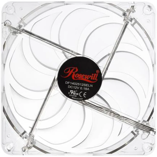Alt view image 2 of 4 - Rosewill RFTL-131409B - 140mm Computer Case Cooling Fan with LP4 Adapter - Transparent Frame & 4 Blue LED Lights, Fluid Dynamic Bearing, Silent