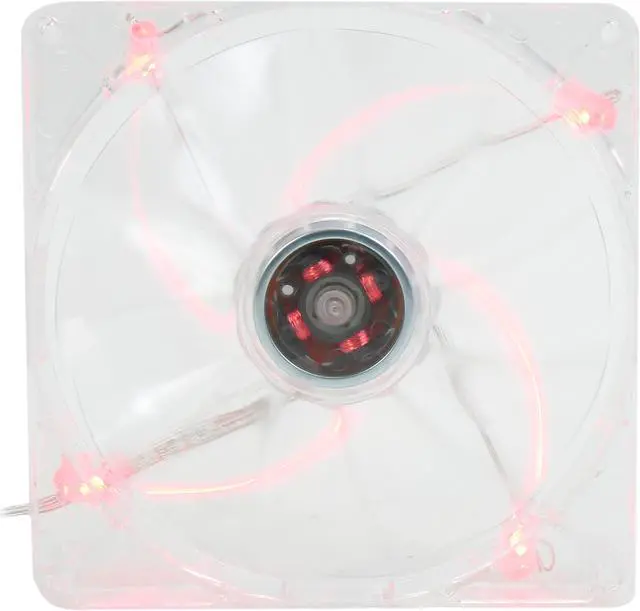 Main image of Rosewill RFTL-131411R - 140mm Computer Case Cooling Fan with LP4 Adapter - Transparent Frame & 4 Red LED Lights, Fluid Dynamic Bearing, Silent