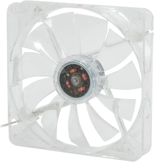Alt view image 2 of 5 - Rosewill RFTL-131411R - 140mm Computer Case Cooling Fan with LP4 Adapter - Transparent Frame & 4 Red LED Lights, Fluid Dynamic Bearing, Silent