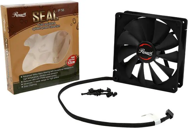 Alt view image 5 of 5 - Rosewill Computer Case Fan, 120mm, Seal IP56 Dust Resistant and Splash Proof, PWM Speed Control, Teflon Nano Bearing - RAWP-141209v2