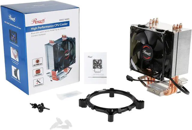 Alt view image 10 of 10 - Rosewill Long Life Sleeve Bearing CPU Cooler, 92mm PWM Cooling Fan, 3 Direct Contact CPU Heatsink Pipes, Supports Intel i3/i5/i7 CPU Socket LGA 775/1366/1150/1151/1155/1156 & AMD CPU - ROCC-16003