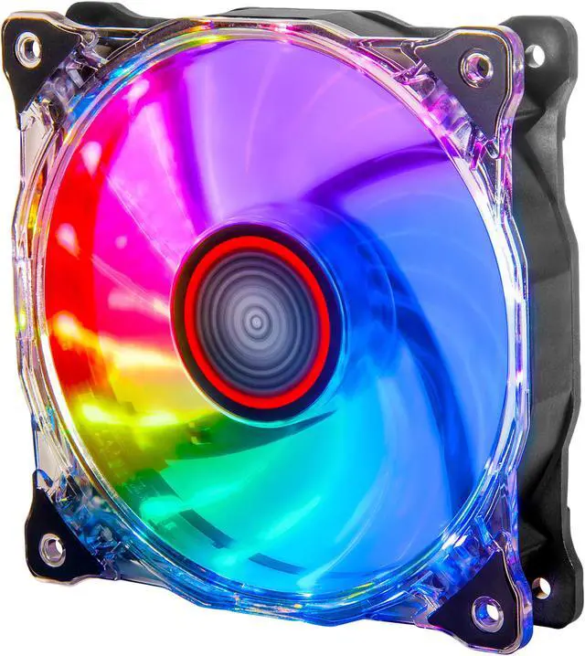 Main image of Rosewill 120 mm RGB Case Fan RGBF-17003. True RGB Color Ultra Quiet Cooling Fan with Long Life Sleeve Bearing. Standard Size 120mm Case Fan Compatible with Rosewill RGB Fan Hub