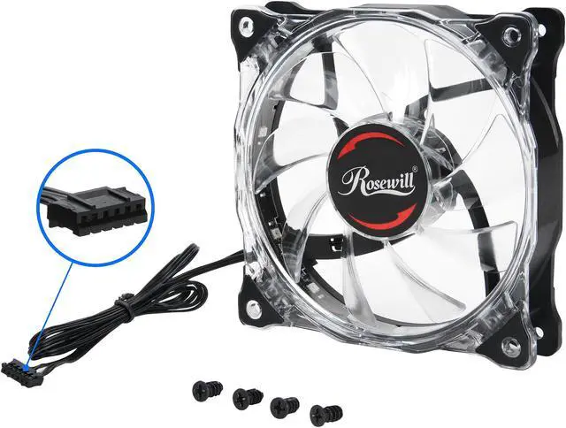Alt view image 4 of 6 - Rosewill 120 mm RGB Case Fan RGBF-17003. True RGB Color Ultra Quiet Cooling Fan with Long Life Sleeve Bearing. Standard Size 120mm Case Fan Compatible with Rosewill RGB Fan Hub