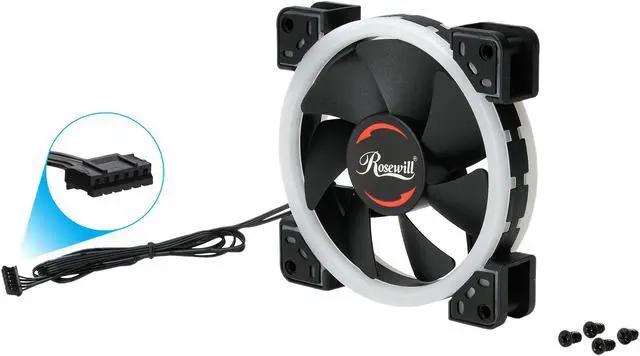 Alt view image 7 of 9 - Rosewill 120mm True RGB LED Case Fan (1-Pack), Dual Ring Addressable RGB, Ultra Quiet Cooling with Long Life Rifle Bearing - RGBF-S12002