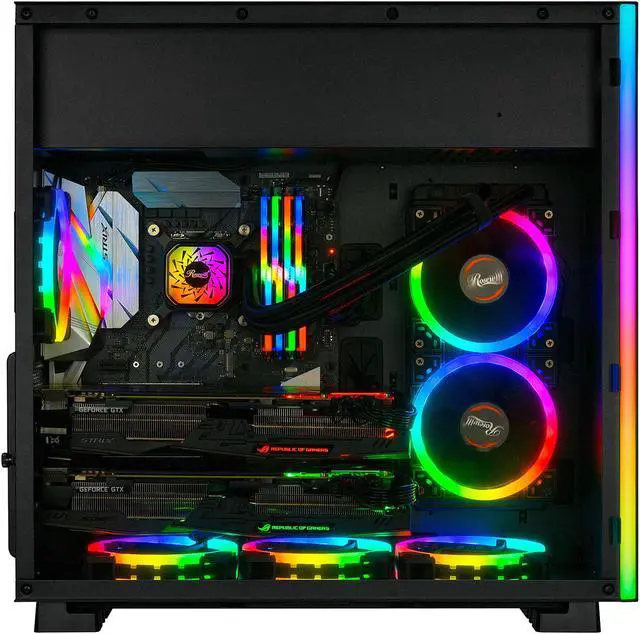Alt view image 7 of 7 - Rosewill RGB AIO 240mm CPU Liquid Cooler, Closed Loop PC Water Cooling, Slim Copper Plate, Quiet Addressable RGB Ring Fans, Remote Control, Intel/AMD Compatible, 400mm Sleeved Tubing - PB240-RGB