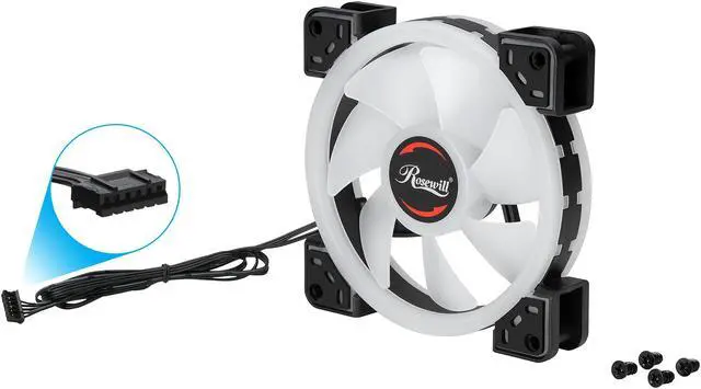 Alt view image 4 of 7 - Rosewill RGBF-S12004 (1-Pack) 120mm Addressable RGB Fan, Dual Ring True RGB LED, Ultra Quiet Cooling with Long Life Rifle Bearings