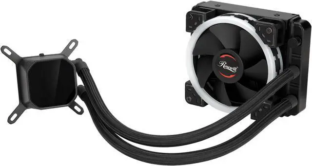 Alt view image 2 of 7 - Rosewill PB120-RGB 120mm AIO CPU Liquid Cooler, All-In-One Closed Loop PC Water Cooling, Quiet Addressable RGB Ring Fan, Intel/AMD Compatible, 400mm Sleeved Tubing