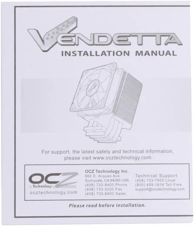 Alt view image 9 of 10 - OCZ Vendetta 92mm Ball CPU Cooler