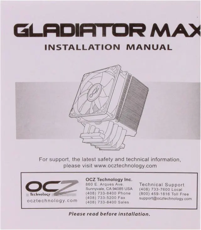 Alt view image 15 of 16 - OCZ OCZTGLADM 120mm Rifle CPU Cooler