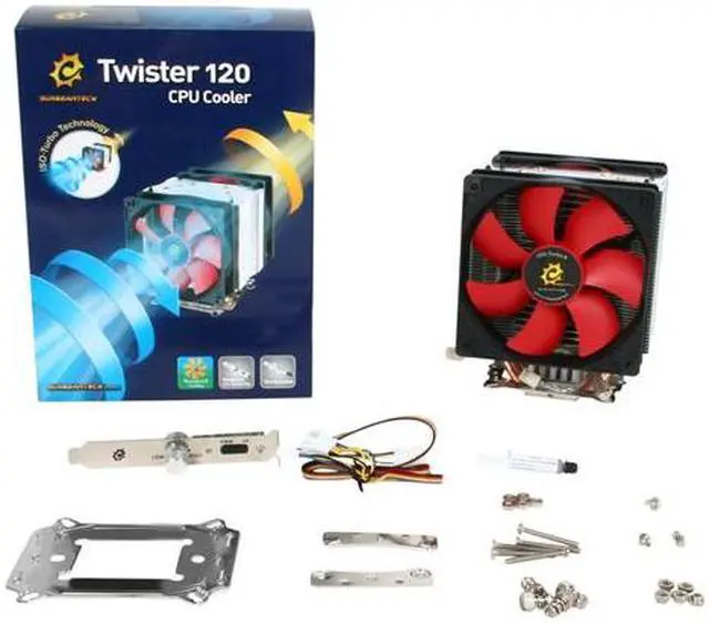 Alt view image 6 of 6 - Sunbeam Twister 120 CW-TWI-120-SV 120mm x 2 MFDB CPU Cooler with Rheosmart PCI fan controller, free TX-4 Thermal Paste Included Inside