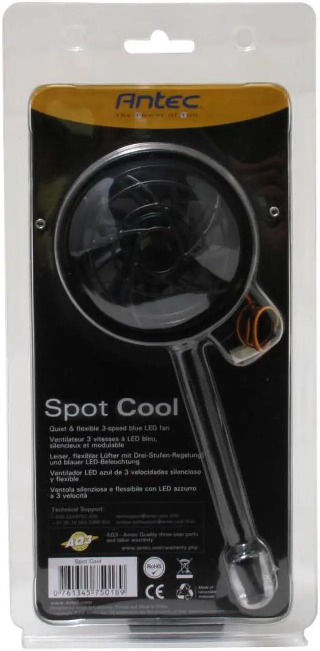 Alt view image 2 of 2 - Antec SpotCool 0761345-75018-9 Blue LED Case Fan