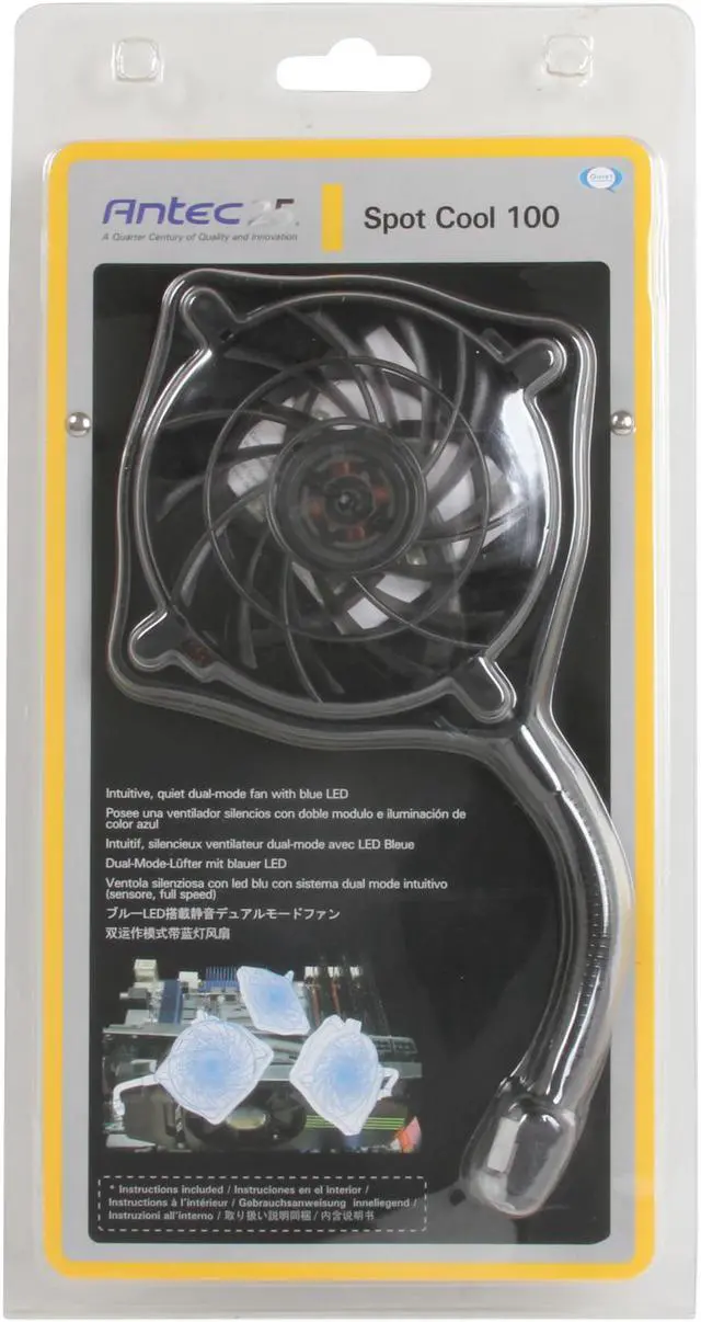 Alt view image 5 of 5 - Antec Spot Cool 100 100mm Blue LED Case Fan