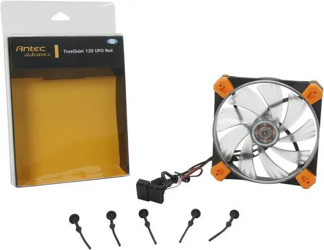 Alt view image 5 of 5 - Antec TrueQuiet 120 UFO Rd Red LED Case Fan