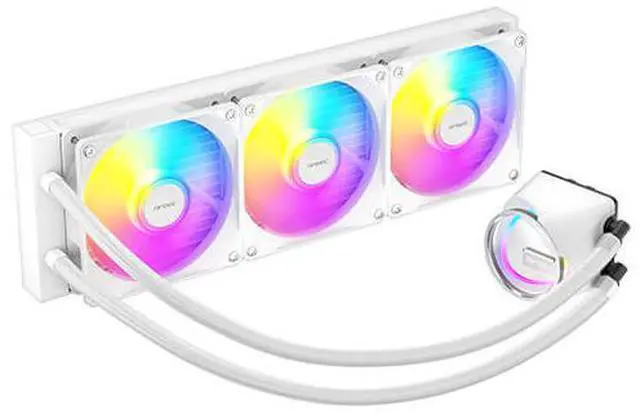 Alt view image 2 of 5 - Antec Skeleton 360 ARGB White Liquid CPU Cooler, 360mm Radiator, 3 x 120mm PWM ARGB Fans, Hydraulic Bearing, Copper Base, Intel LGA 115X/1200/1700/20XX, AMD AM4/AM5