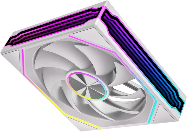 Alt view image 8 of 10 - Antec Infinity Matrix 120 ARGB White, 120mm PWM Fan, Independent Dual-Cable Design, Four-Sided Infinity Mirror Lighting, PWM 1800 RPM, 5V 3-Pin ARGB