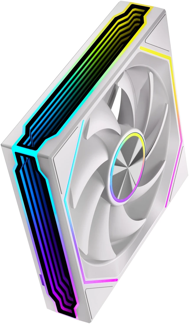 Alt view image 10 of 10 - Antec Infinity Matrix 120 ARGB White, 120mm PWM Fan, Independent Dual-Cable Design, Four-Sided Infinity Mirror Lighting, PWM 1800 RPM, 5V 3-Pin ARGB