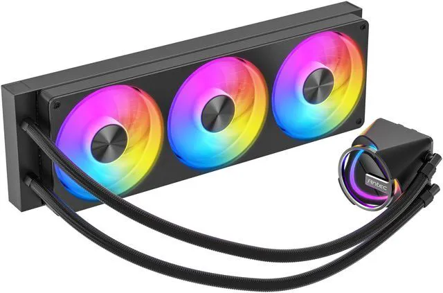 Alt view image 6 of 10 - Antec Skeleton Matrix 360 ARGB Liquid CPU Cooler, 360mm Radiator, Single-Frame Fan, Hydraulic Bearing, Copper Base, Intel LGA 115X/1200/1700/1851/20XX, AMD AM4/AM5, Black