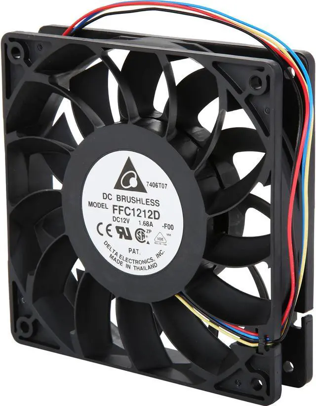 Main image of Delta FFC1212D-PWM High Quality Brushless DC Air Cooling Fan, 4000 RPM, 150 CFM, 44 dBA, 120x120x25mm, Dual Ball Bearing, PWM Fan Control