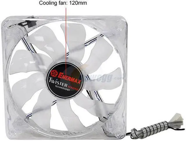 Alt view image 3 of 9 - ENERMAX EVEREST UCEV12 120mm Blue LED TWISTER BEARING Case Fan (auto speed control)