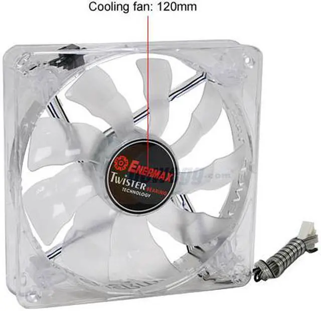 Alt view image 4 of 9 - ENERMAX EVEREST UCEV12 120mm Blue LED TWISTER BEARING Case Fan (auto speed control)