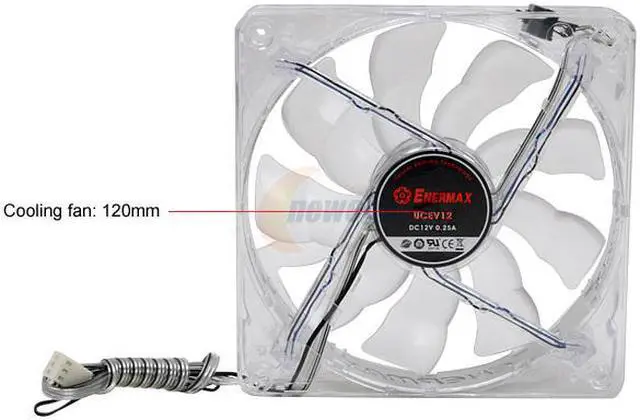 Alt view image 6 of 9 - ENERMAX EVEREST UCEV12 120mm Blue LED TWISTER BEARING Case Fan (auto speed control)