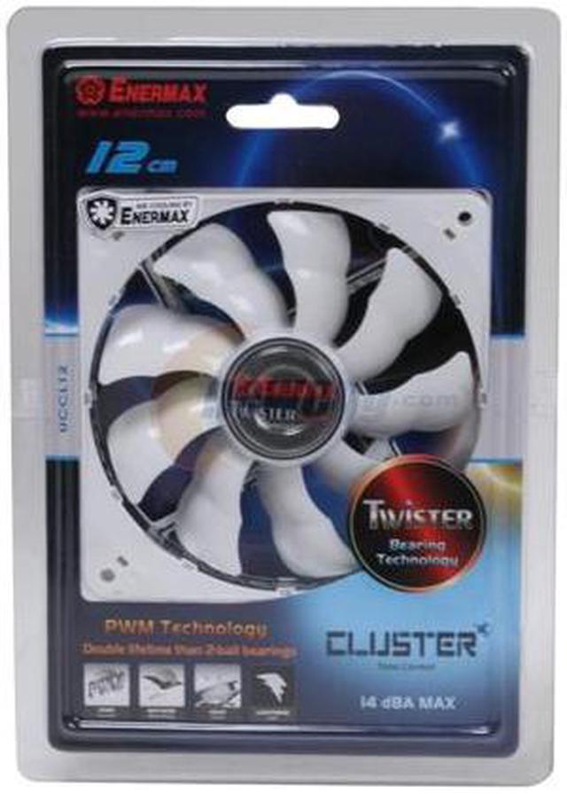 Alt view image 10 of 10 - ENERMAX CLUSTER UCCL12 120mm White LED TWISTER BEARING Case Fan (PWM technology)